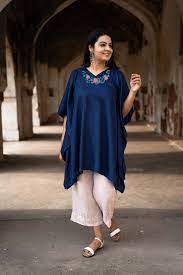 Navy Kaftan Kurta for Women