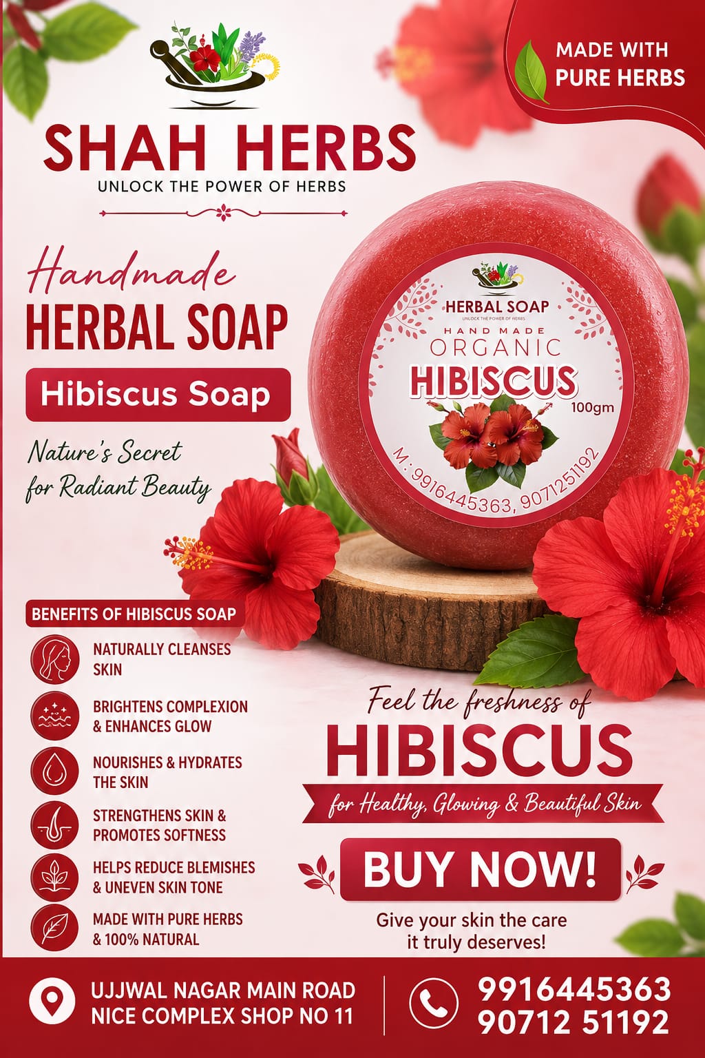 Hibiscus soap - Image 1